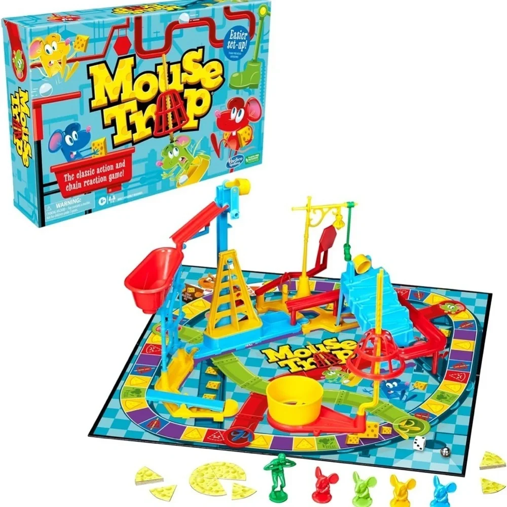 Hasbro Gaming Mouse Trap Board Game, Kids Ages 6  Kids Game Mouse Trap Board